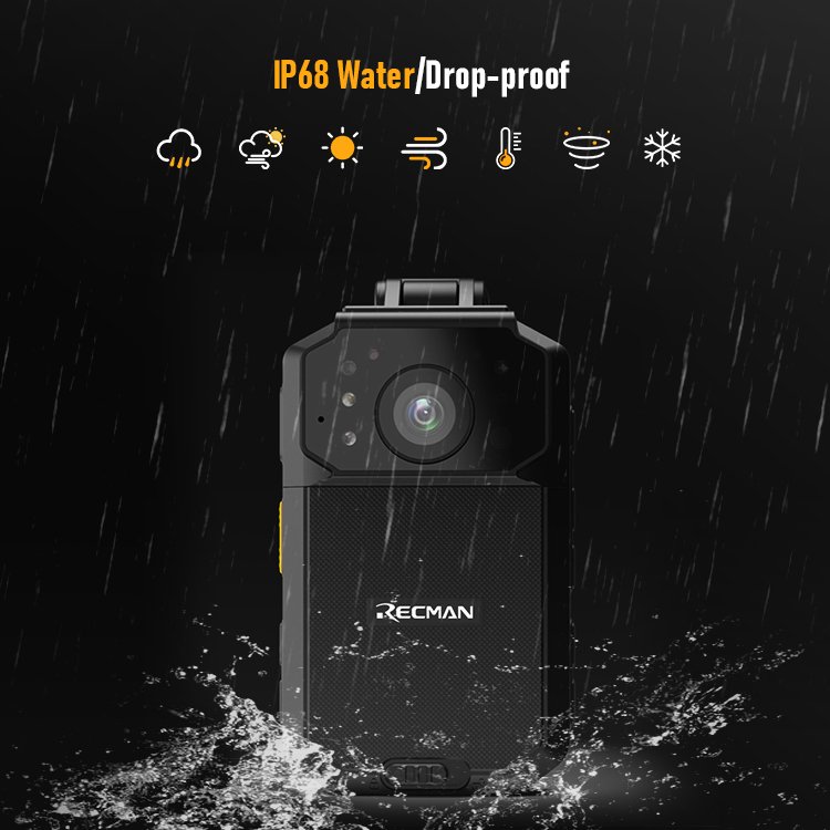 HD 1080p 64G SIM/TF/SD Card Body Worn Camera Waterproof Night Vision 4G Body Camera wifi