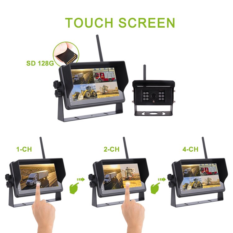 Luview Wireless Car Camera System 7 Inch Touch Screen Wireless Rear View System Wireless Reversing Camera System With Screen