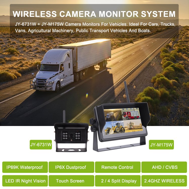 Luview Wireless Car Camera System 7 Inch Touch Screen Wireless Rear View System Wireless Reversing Camera System With Screen