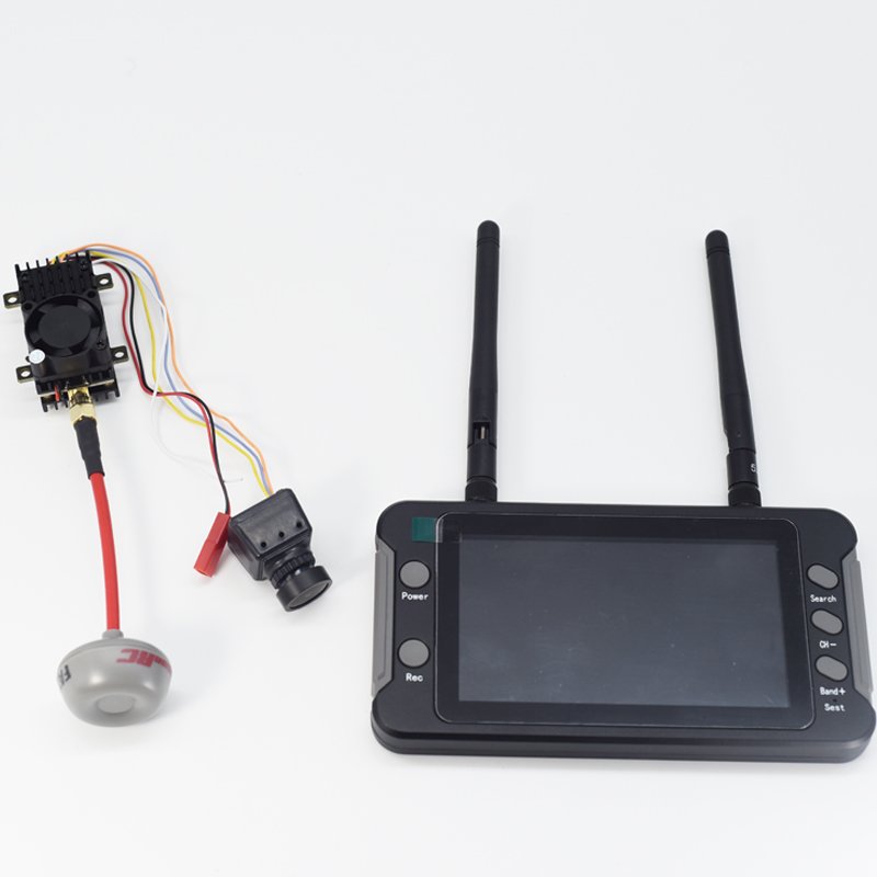 5.8Ghz 40CH 800 x 480 IPS Drone Receiver Monitor New 2W VTX Analog Transmitter with Microphone fpv 1200TVL Video Camera 2.5mm