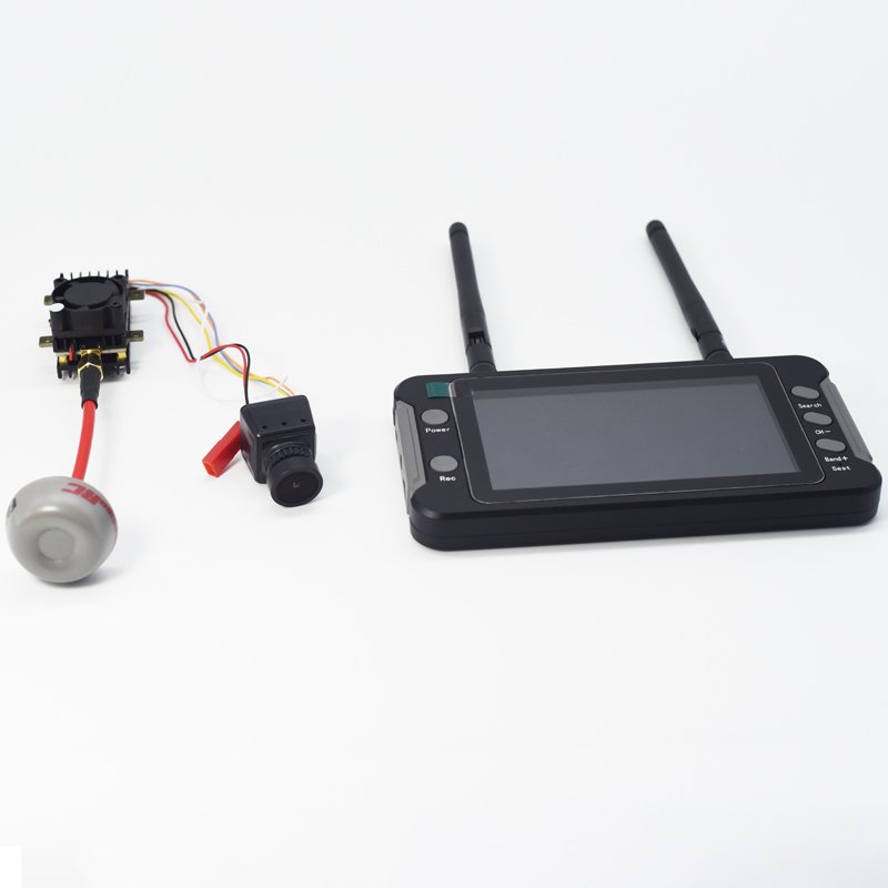5.8Ghz 40CH 800 x 480 IPS Drone Receiver Monitor New 2W VTX Analog Transmitter with Microphone fpv 1200TVL Video Camera 2.5mm