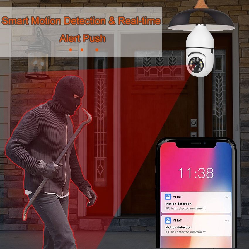 5G WiFi Yiiot Light Bulb Camera 1080P E27 360 Degree Real-time Viewing Motion Detect Alarm Home PTZ IP Camera