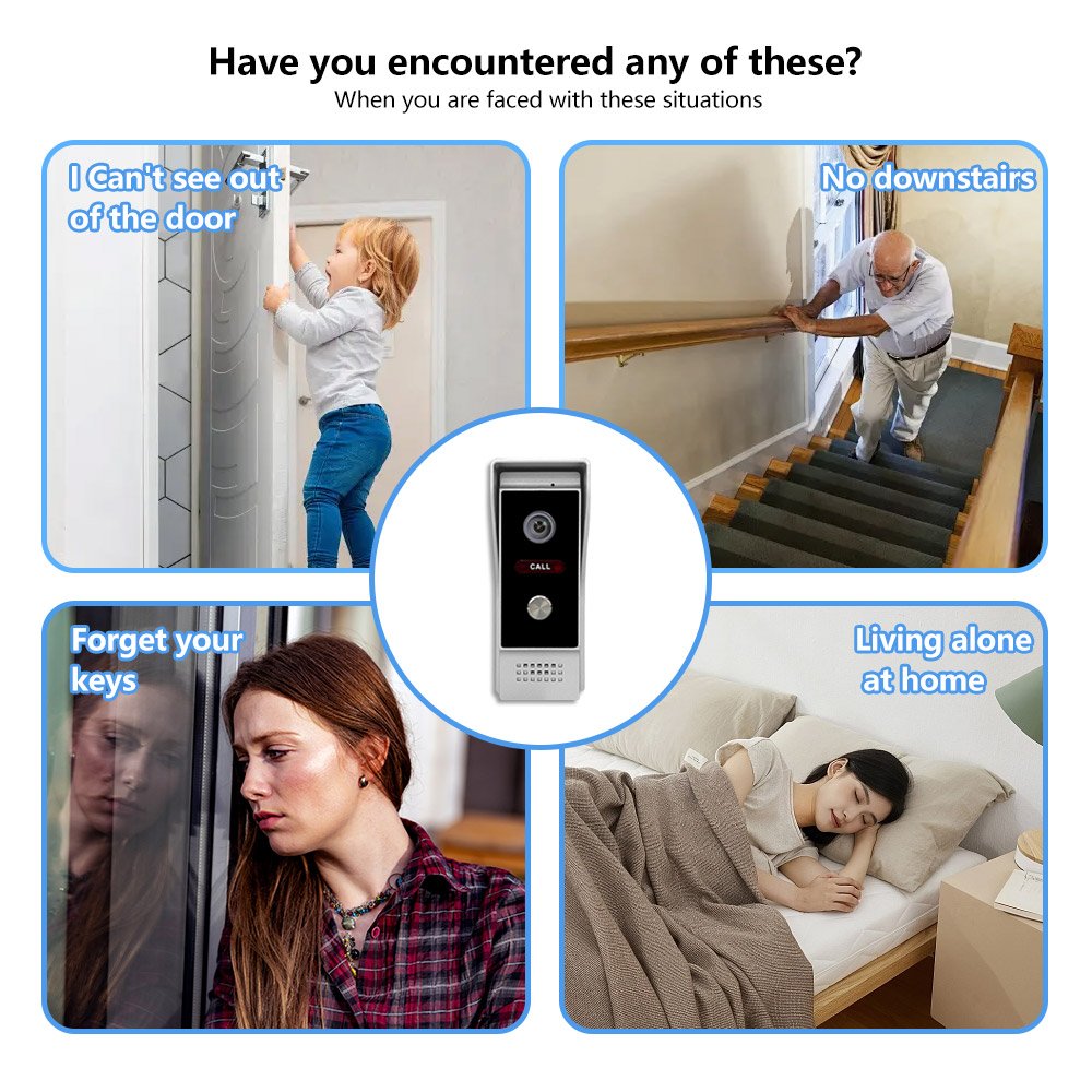 Door Access Control Visual AHD Video Intercom Doorbell Camera Kit Support Unlock 7 Inch 2 Way Video Door Phone System