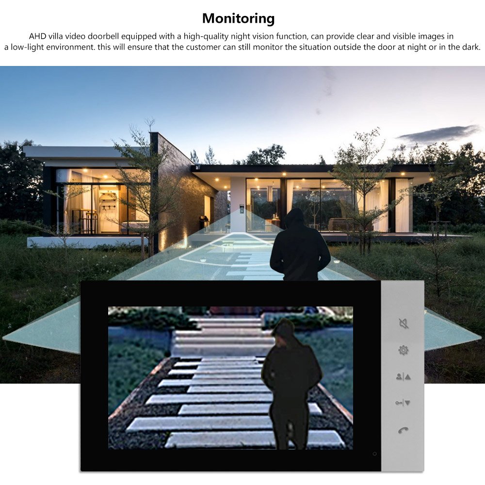 Door Access Control Visual AHD Video Intercom Doorbell Camera Kit Support Unlock 7 Inch 2 Way Video Door Phone System