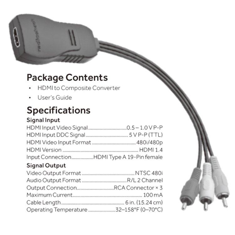 Hot Sale Converts Digital HDMI Video To Analog RCA AV Adaptor HDMI To Composite Converter