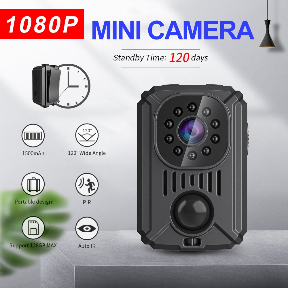 Qiugu Ynmee MD31 Body Camera Mini PIR Camera Motion Detection 1080P Working 11Hours Standby For 30 days Cycling Mini Body Camera