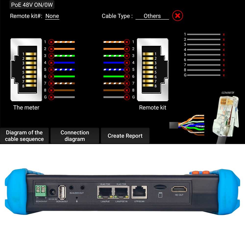 CCTV Camera Diagnostic Equipment Video Monitor Cctv Tester