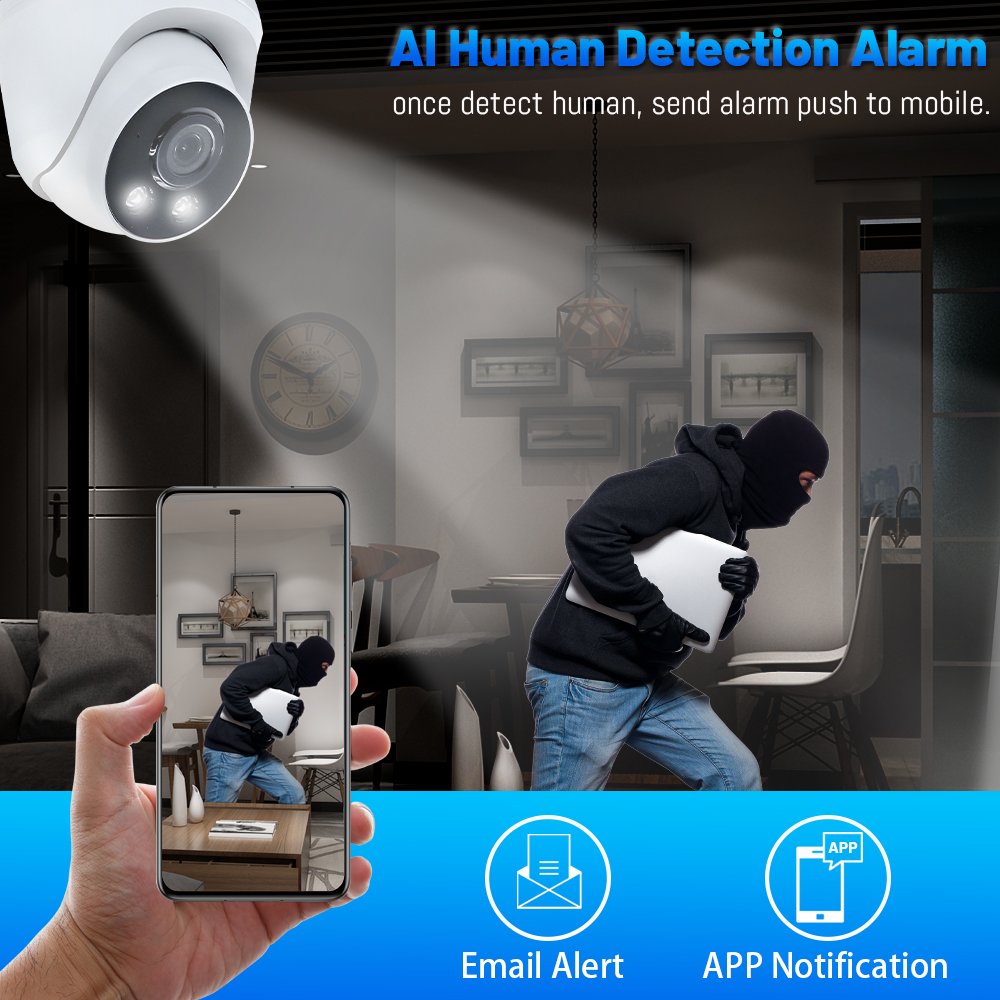 WESECUU OEM factory high quality CCTV AHD camera 1080P Starlight dome camera full color night vision 4 in 1 security camera