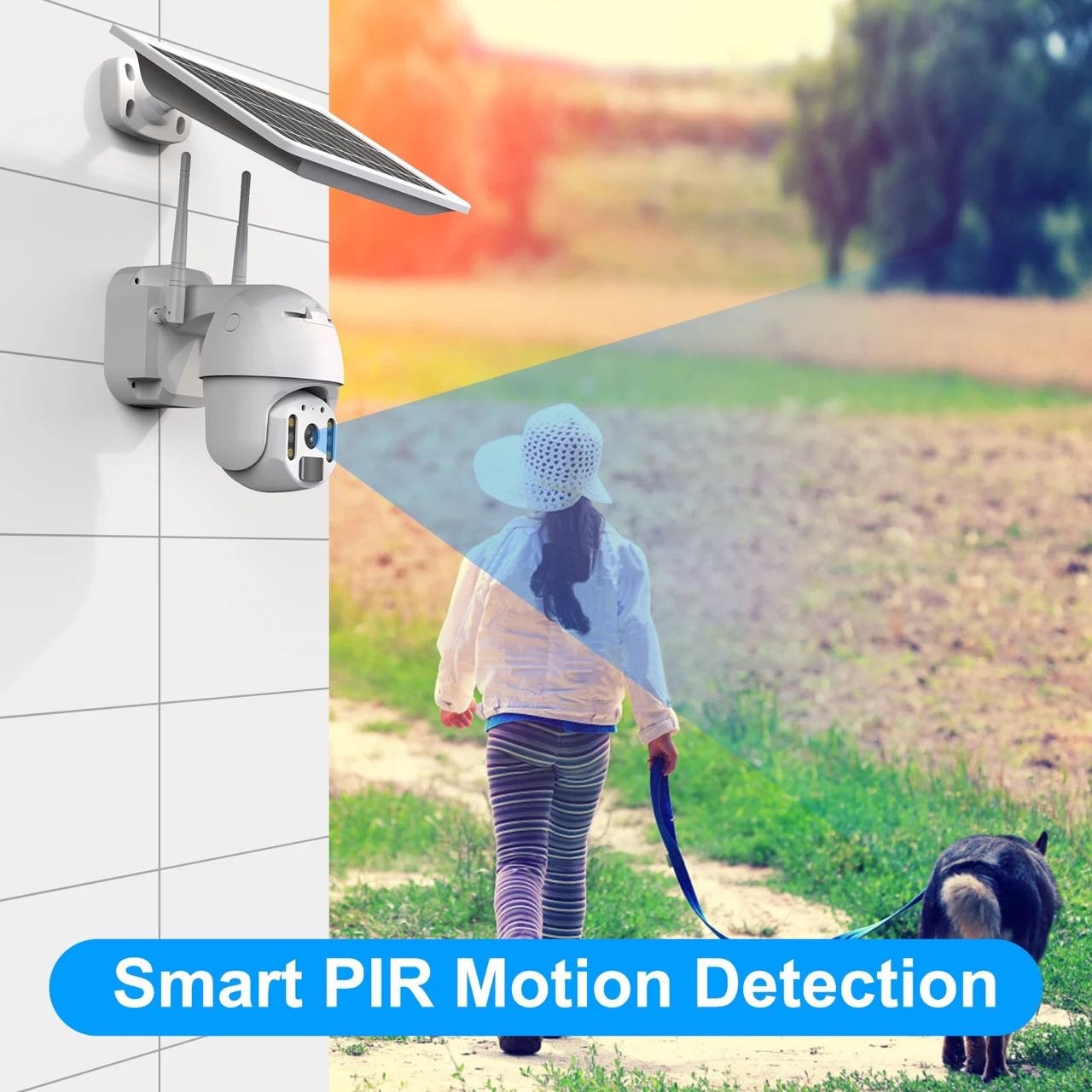 UBOX Colorful Night Vision 3MP Solar Powered CCTV Wireless Camera Outdoor IP66 Waterproof Solar WiFi IP PTZ Camera