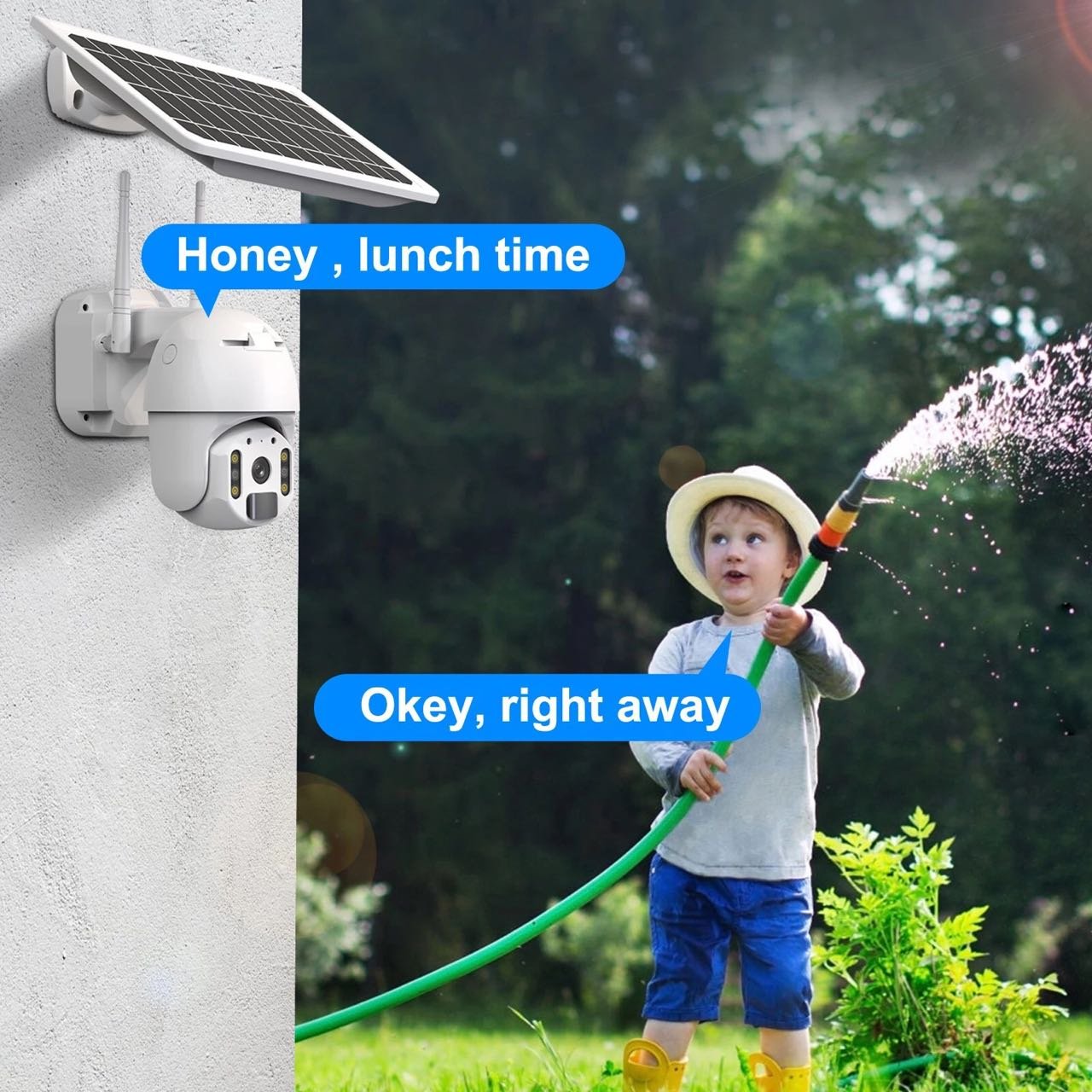 UBOX Colorful Night Vision 3MP Solar Powered CCTV Wireless Camera Outdoor IP66 Waterproof Solar WiFi IP PTZ Camera