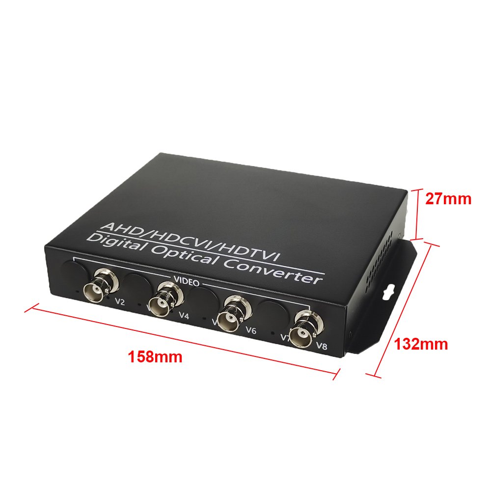 5MP HDCVI TVI AHD 4 channel analog video fiber optic transceivers with RS485 kit for Dahua TVI AHD 5MP/4MP/2MP Cameras 12V