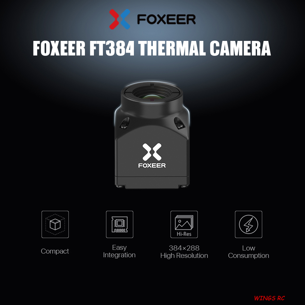 Foxeer FT384 Thermal Analog CVBS Camera CNC Case 384x288 High Resolution 25.8*25.8*28mm Outdoor Mini Analog Camera for FPV Drone