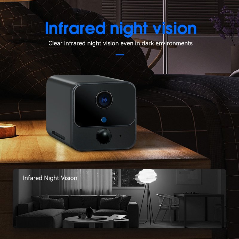 Anywii P214 2mp Battery Mini Wifi Camera Wireless Security Camera Infrared Night Vision Human Detection Small Battery camera