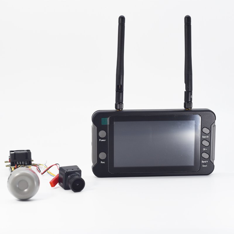 FPV Camera 1200TVL Video Camera 2.5mm Lens with New 2W VTX Analog Transmitter+5.8Ghz 40CH 800 x 480 IPS Drone Receiver Monitor