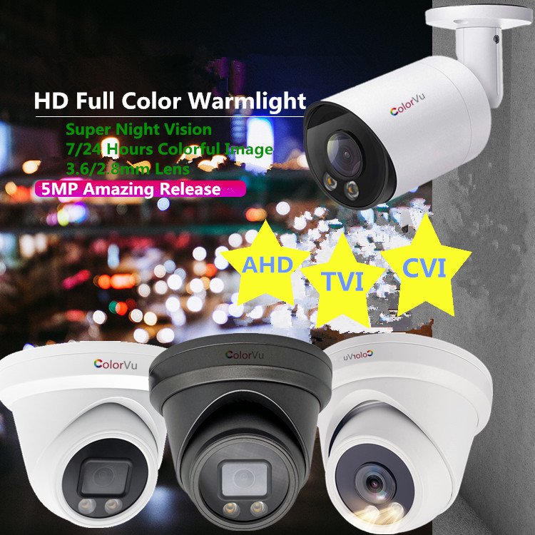 YCX private design color night vision 5MP turret AHD/CVI/TVI/CVBS 4 in 1 HD analog camera, 2.8/3.6mm lens optional