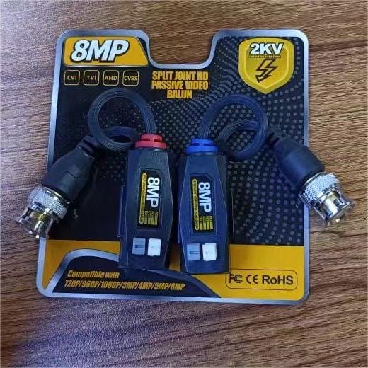 Single Channel Split Joint HD Passive Video Balun 2KV surge protection 8MP Video Balun Connector