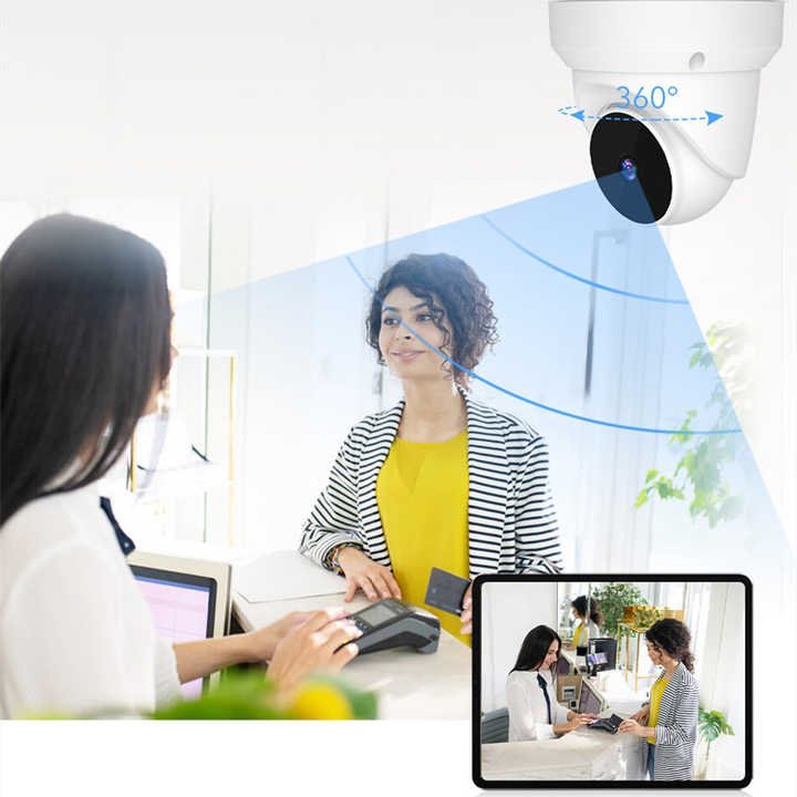 V380CCTV 5MP Security CCTV IP Camera Outdoor Waterproof Analog Hemisphere Face Detection PTZ Inverted Installation WiFi