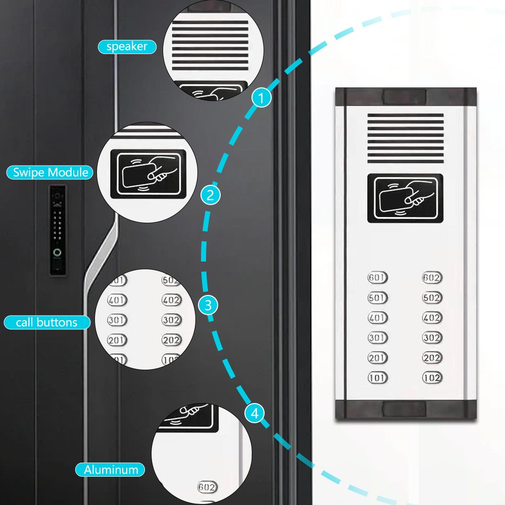 10users 8users 6 Multi Apartment Users Apartment Intercom System intercom for home 12 Apartment Door Intercom Kit