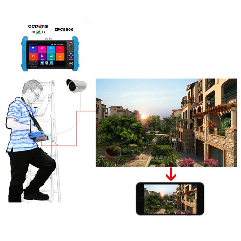 Ipc-9800 Cctv Ip Camera Tester 7 Inch Ips Telecom Pulse Reflection Testing Tdr Cable Tdr Test Cable Quality Test Ipc Tester
