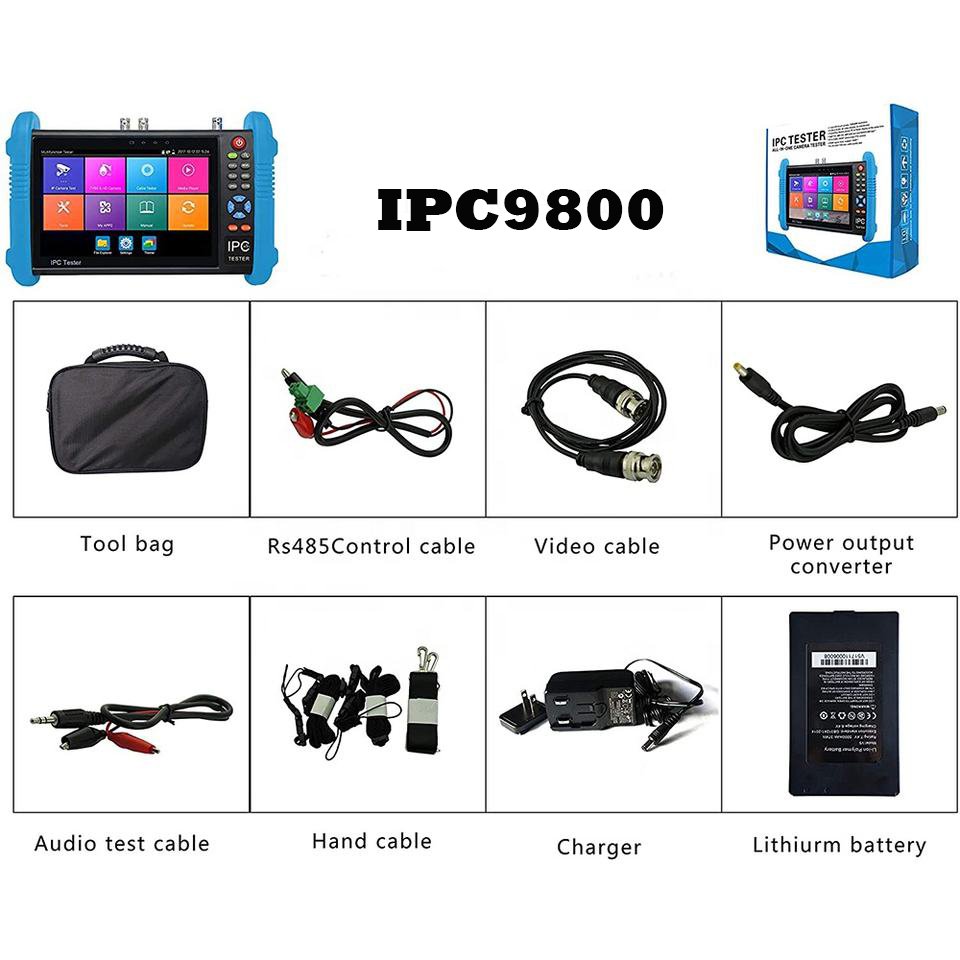 Ipc-9800 Cctv Ip Camera Tester 7 Inch Ips Telecom Pulse Reflection Testing Tdr Cable Tdr Test Cable Quality Test Ipc Tester