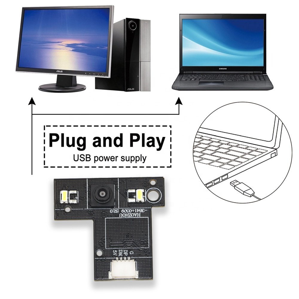 Low Price 1/10 inch Hd 0.3MP GC0309 VGA CMOS QR Code Scanning Mini Camera Module USB2.0 with Led