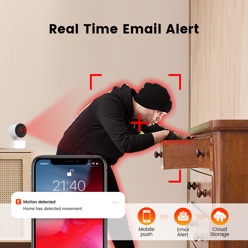 Indoor home security tuya smart wifi pet baby camera 128G SD card & cloud storage p2p ip wireless baby monitor camera