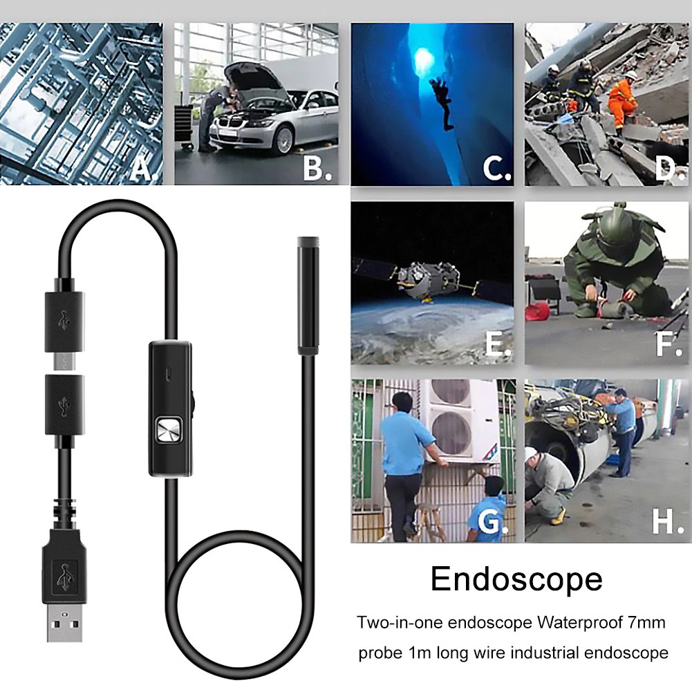bulk 5.5mm 1.5meter soft cable mini analog endoscopy usb camera usb snake inspection camera