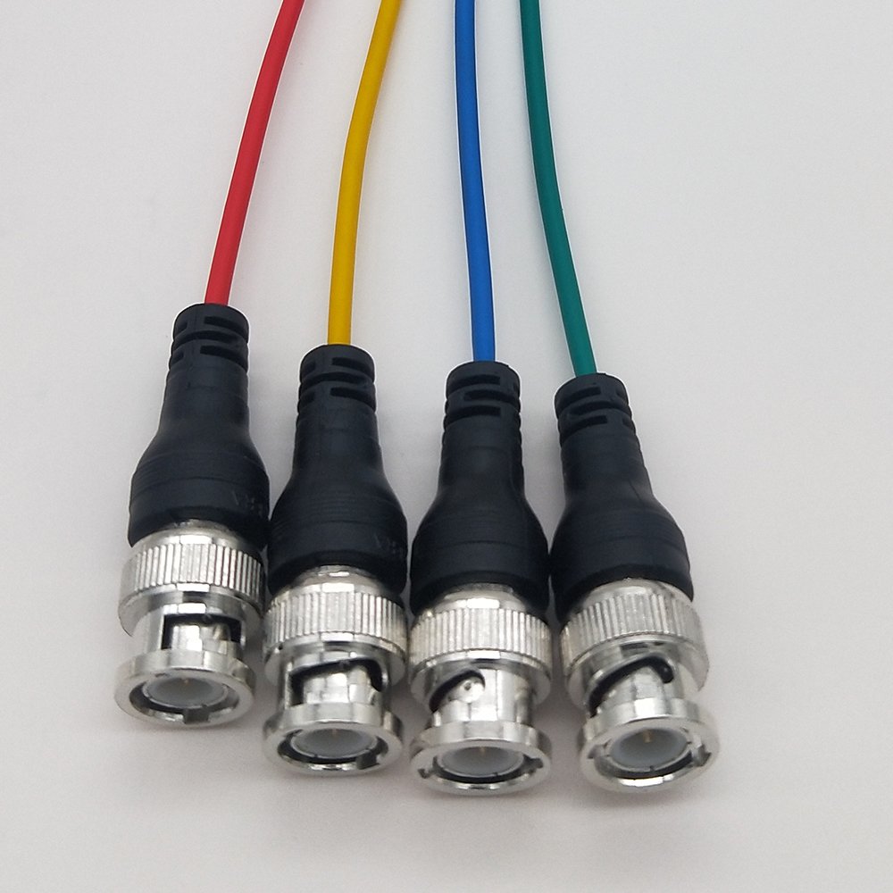 RGB Multicore Coaxial Cable 75Ohm, 4 BNC Male to 4 BNC Male Cable 1m length