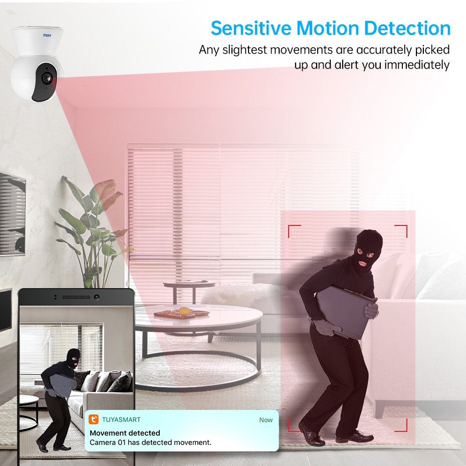 KERUI 5MP Network Camera Tuya Smart Wireless Camera Home Security Auto Tracking Wifi Camera Indoor Surveillance App Control