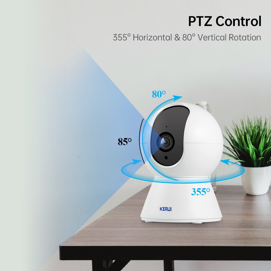 KERUI 5MP Network Camera Tuya Smart Wireless Camera Home Security Auto Tracking Wifi Camera Indoor Surveillance App Control