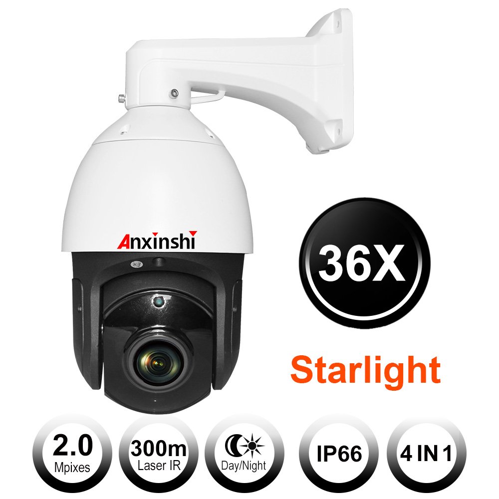 36X 1080P Auto Tracking HD Starlight Laser IR 300M AHD CVI TVI CVBS 4 in 1 Output High Speed Dome CCTV Security Camera