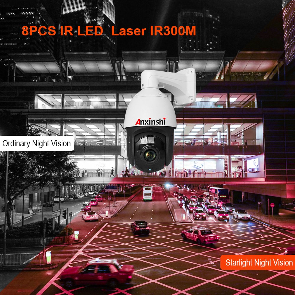 36X 1080P Auto Tracking HD Starlight Laser IR 300M AHD CVI TVI CVBS 4 in 1 Output High Speed Dome CCTV Security Camera