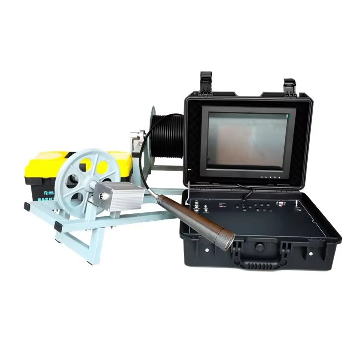 40mm Panoramic Hand-crank Standard Well Camera 200m 12-inch LED High-brightness Electric Pipe Inspect Camera for Underwater Well