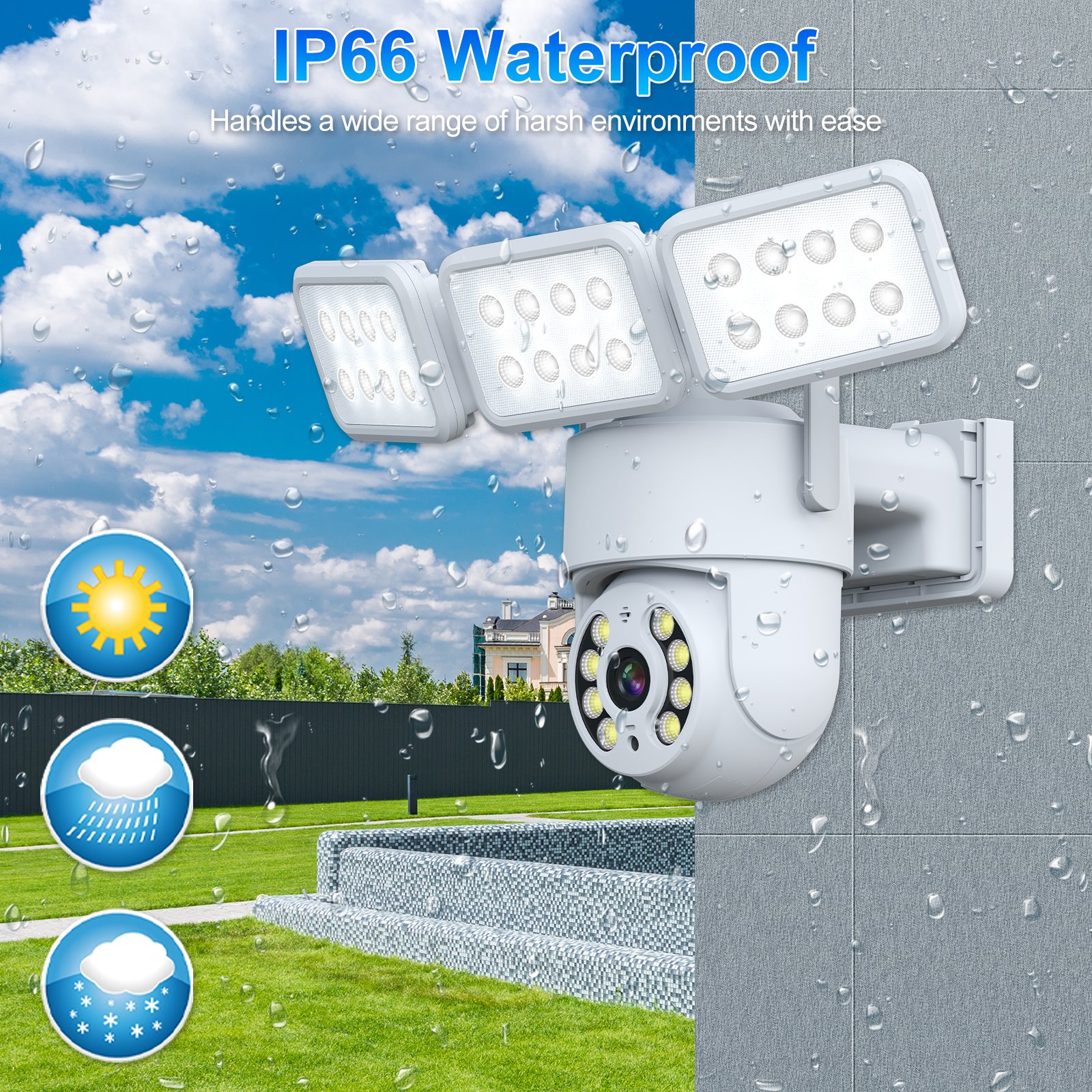 Tuya Smart 4MP Outdoor Garden Light/Lamp Camera Full HD Night Vision Tuya Camera
