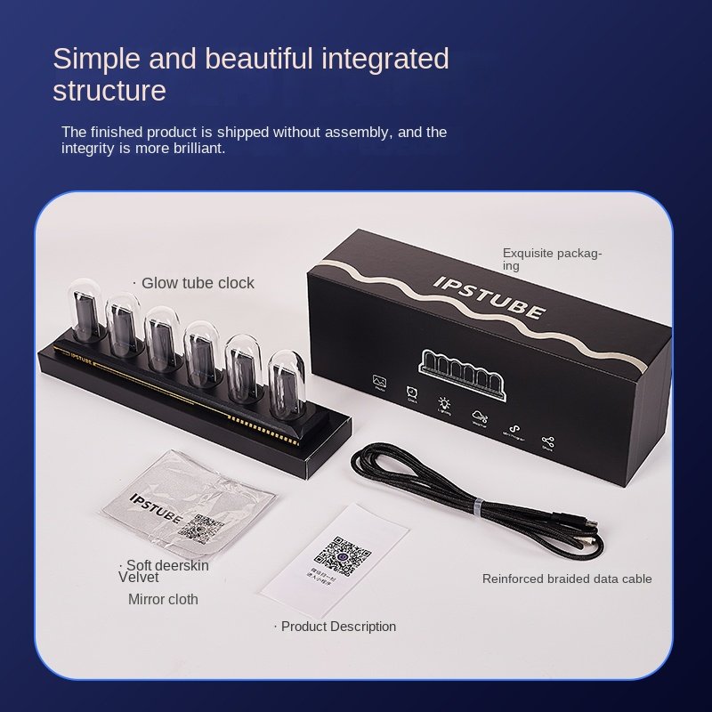 New Desktop Usb Ips Nixie Tube Clock Creative Electronic Clock Diy Nixie Tube Clock Analog with 6 Digits Ips Lcd Screen