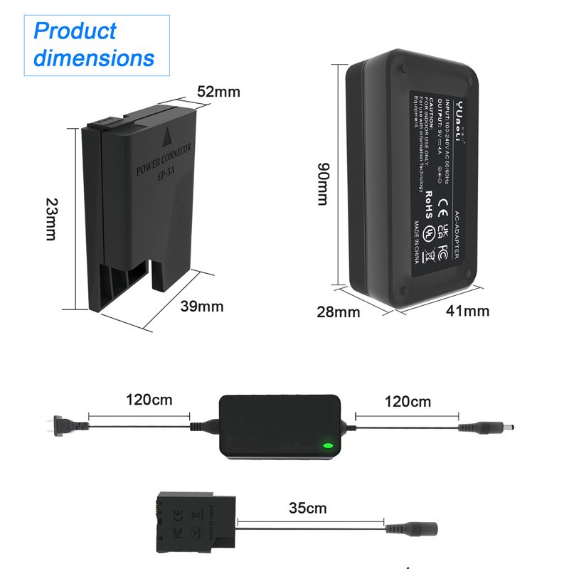 Fake Battery EP-5A EN-EL14 For Nikon Camera External Power Adapter