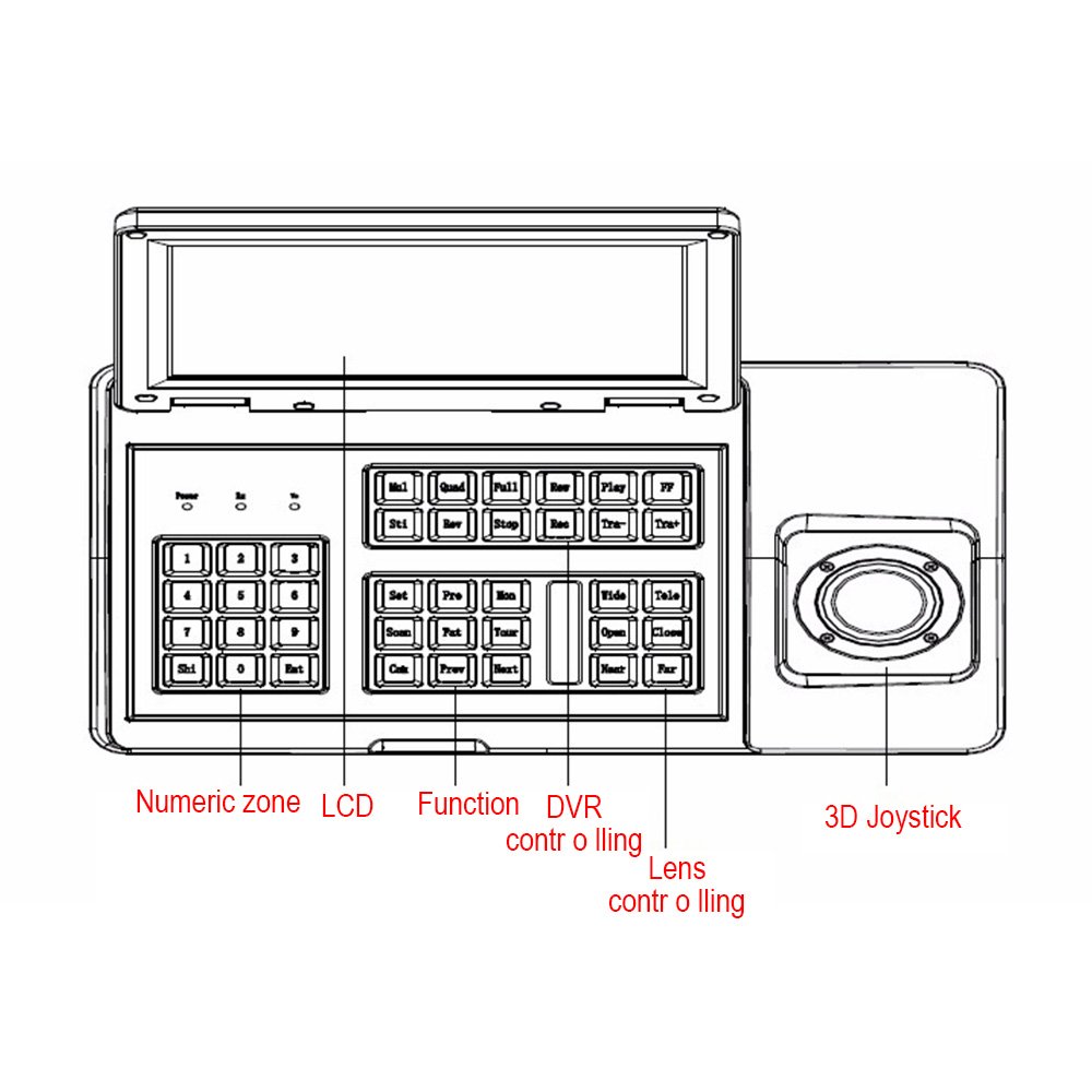 8 inch LCD Keyboard HD Analog PTZ Camera Keyboard Controller Rs485 Support Protocol