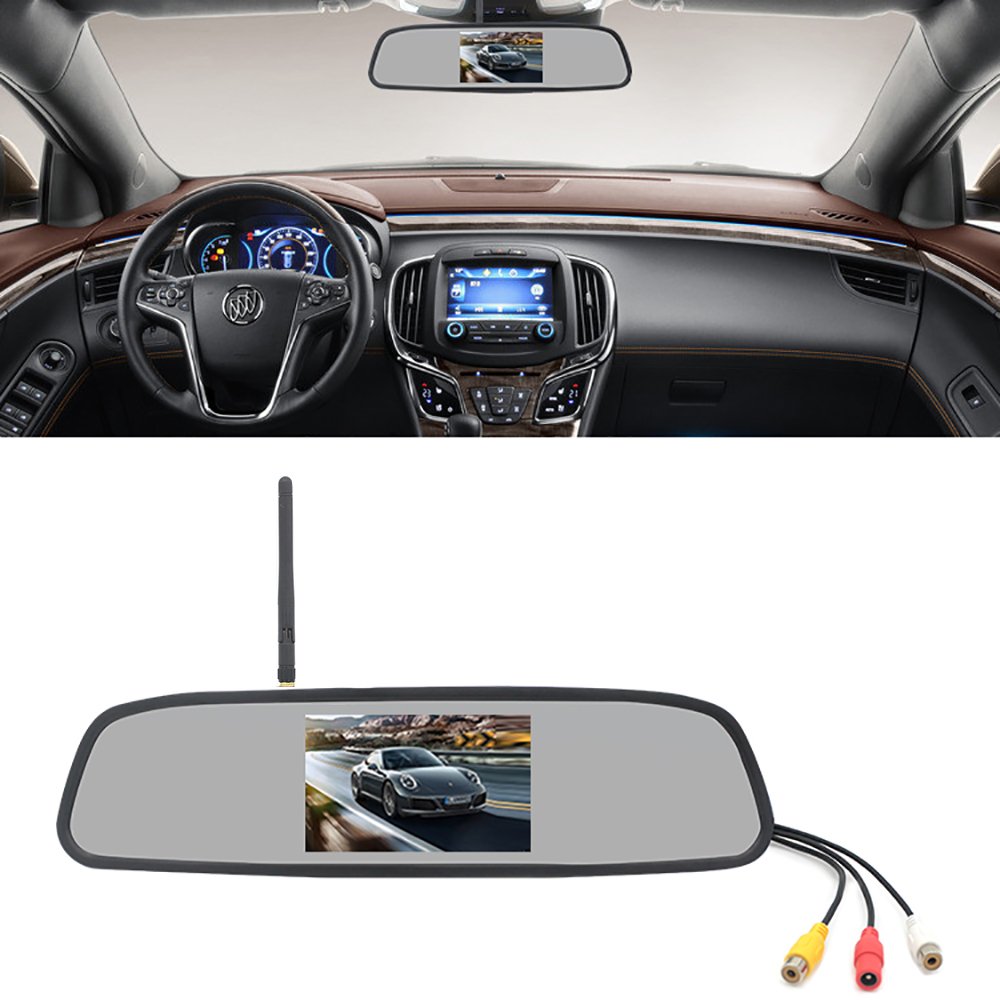 Car Rear View Camera with Mirror Monitor Analog Signal 4.3inch LCD Rearview Backup Wireless Reverse Camera with Monitor for Cars