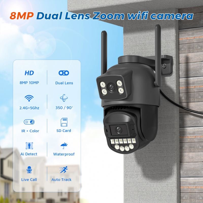 Surveillance Long Camera Mounted Solar Indoor Outdoor Wlan Energy High Speaker Cameras Without Wifi Motion Sensor Analog Rotary