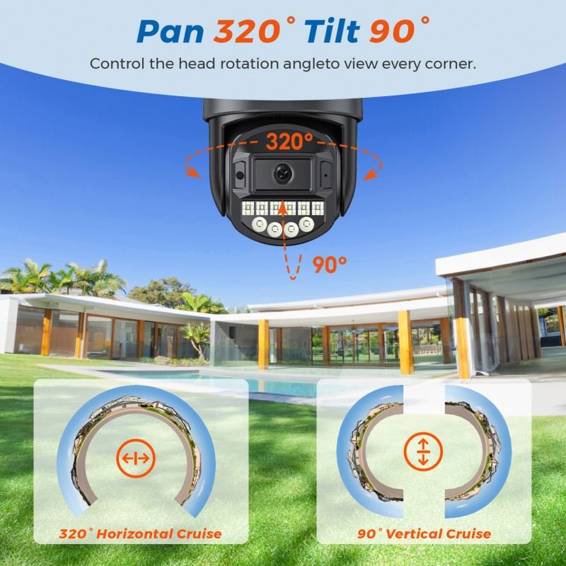 Surveillance Long Camera Mounted Solar Indoor Outdoor Wlan Energy High Speaker Cameras Without Wifi Motion Sensor Analog Rotary