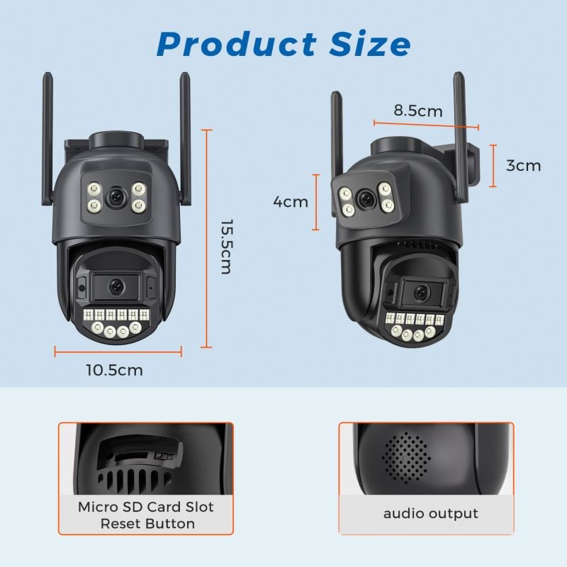 Surveillance Long Camera Mounted Solar Indoor Outdoor Wlan Energy High Speaker Cameras Without Wifi Motion Sensor Analog Rotary