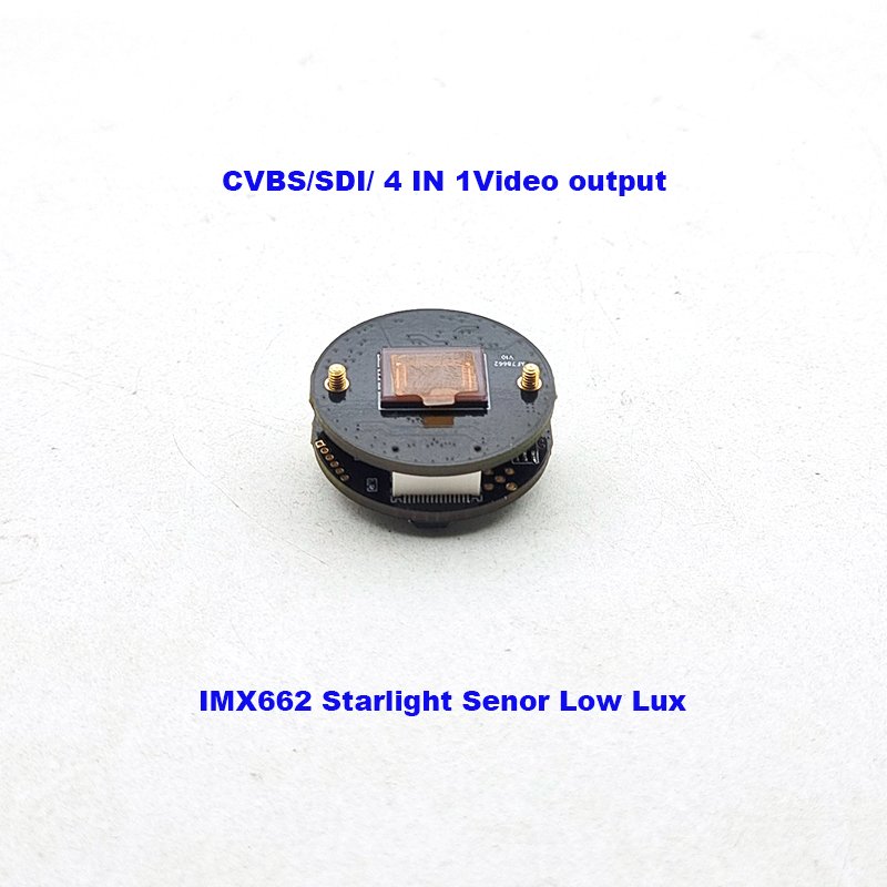 OEM Round Board Mini Size IMX662 Starlight Low Lux HD Analog Camera Module 30fps 60fps CVBS SDI Video Output Cam Board