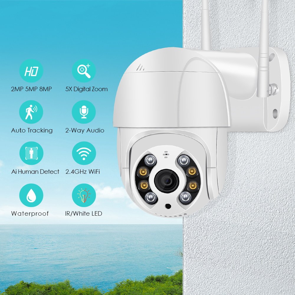 ICSEE 3MP 5MP PTZ WIFI Camera Wireless 8MP Outdoor Two Way Audio Dome 4k Security Camera IP Auto Tracking CCTV Camera Network