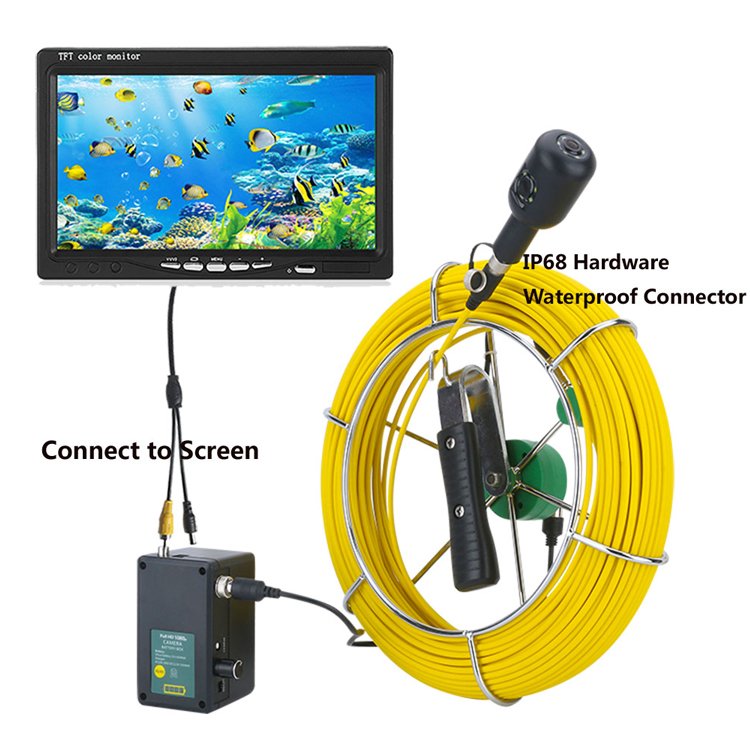 Industrial sewer pipe endoscope dual-lens downhole inspection camera system