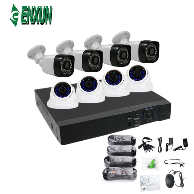 Factory Price 1080P Security Cctv System Plastic Dome and Bullet 8Ch Ahd Camera Kit 8 Channel Dvr Sets