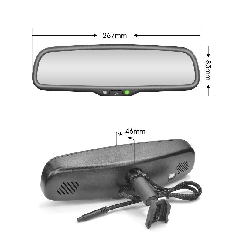 Easy Installation Wireless Analog Transfer CVBS Camera Kit 4.3inch Car Lcd Mirror