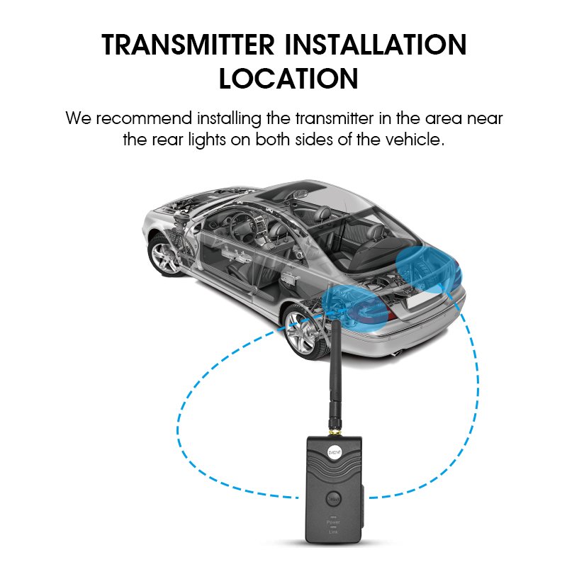 Easy Installation Wireless Analog Transfer CVBS Camera Kit 4.3inch Car Lcd Mirror
