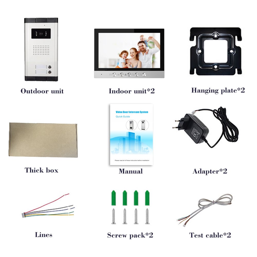 Multi Apartment Video Intercom System Night Vision Doorbell Smart Security Devices Intercom For 2 Apartment