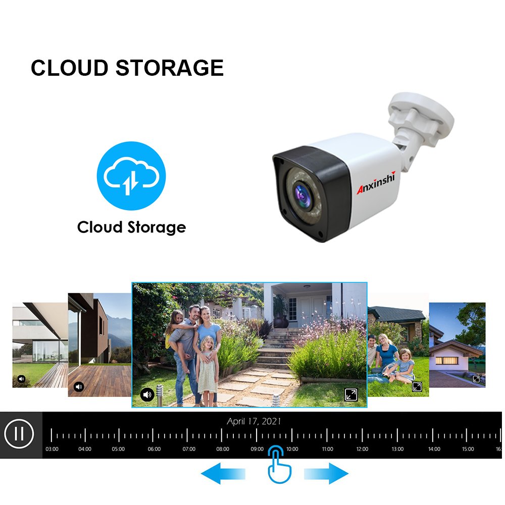 1MP 2MP 5MP TSEye APP 4 CH Full HD Outdoor Waterproof Bullet Camera XVR Kit Home Security CCTV System CCTV Camera Kit