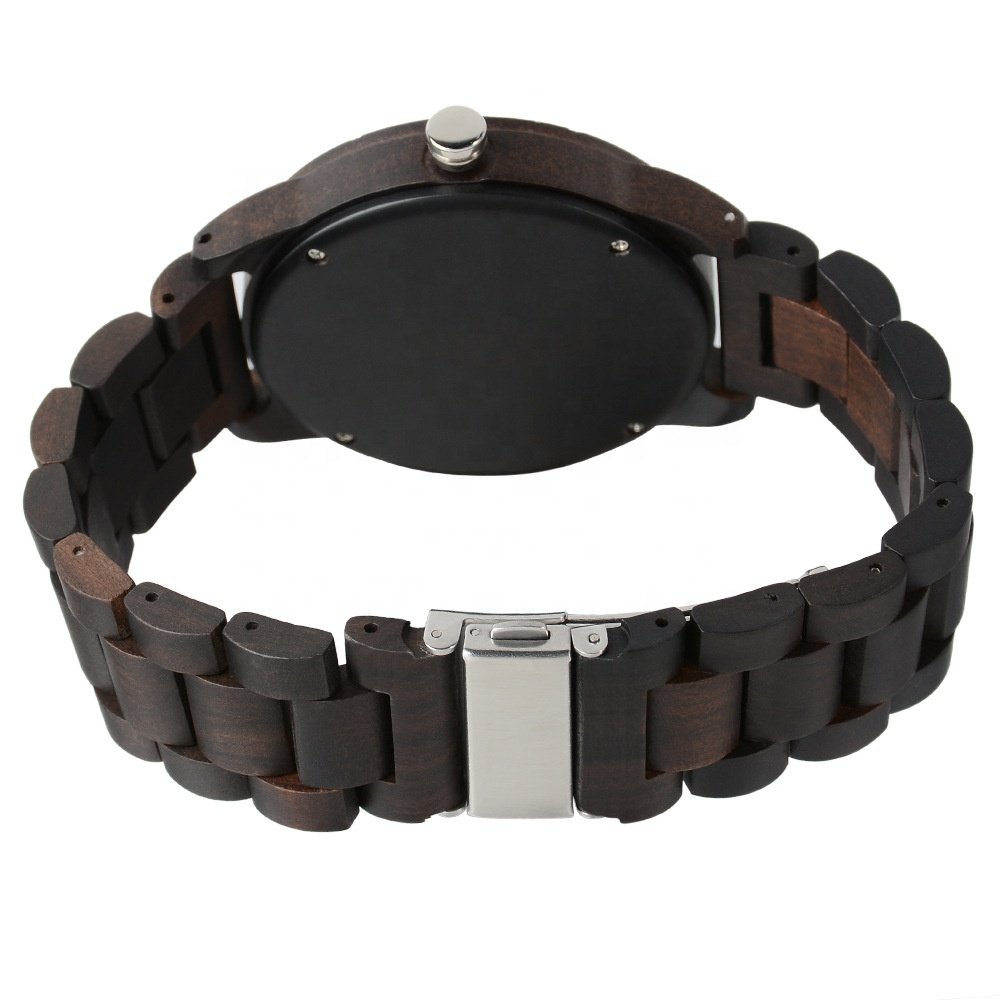 Wholesale Unique Camera Design Handmade Natural Wood Watch Minimalist Quartz Wooden Watch